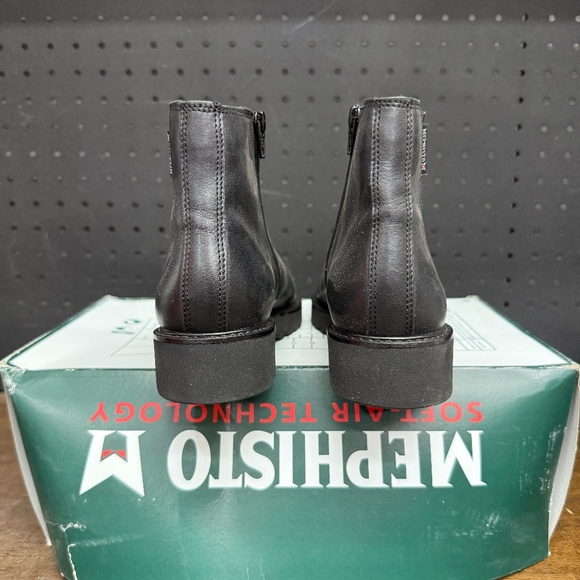 New W/ Box! Women's Mephisto Soft Air Silva Black Leather Chelsea Boots Size 6 - Picture 5 of 6